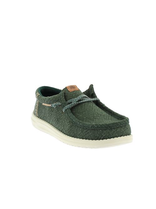 Wally Jute stringara da uomo in tela verde petrolio HEY DUDE | 43085336